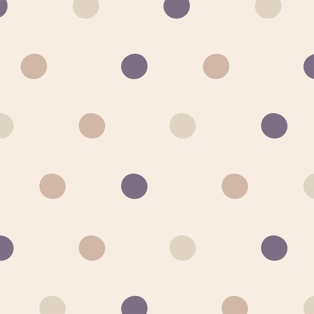 Hand drawn seamless vector illustration pattern of polka dots in pastel colors