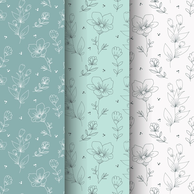 Hand drawn seasonal spring floral seamless pattern