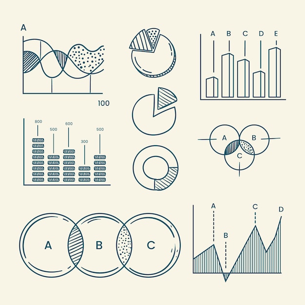 Vector hand drawn seo collection element