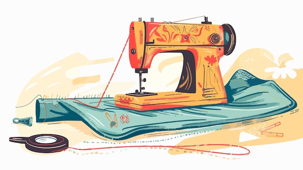 Hand Drawn Sewing Cloth Vector Illustration for Crafts and DIY Projects