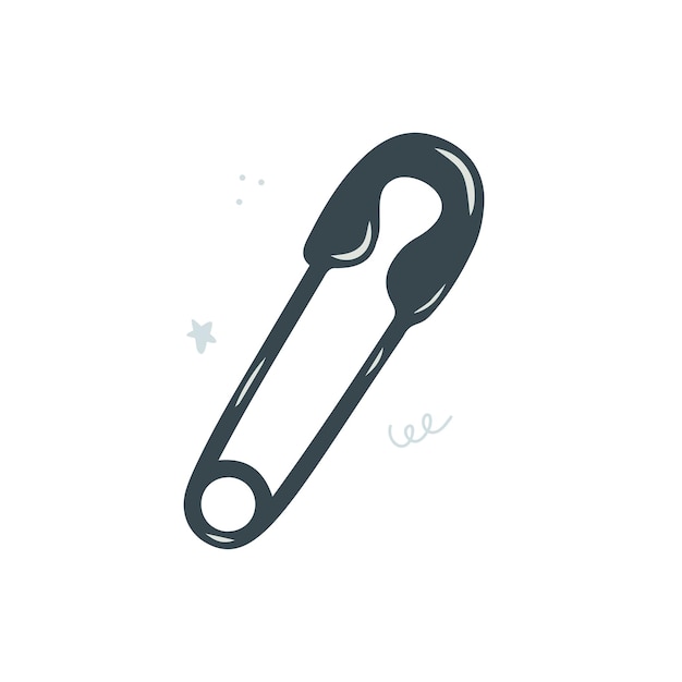 Hand drawn sewing pin isolated on a white background