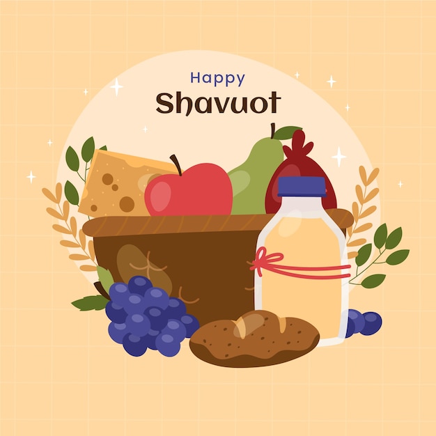 Hand drawn shavuot illustration