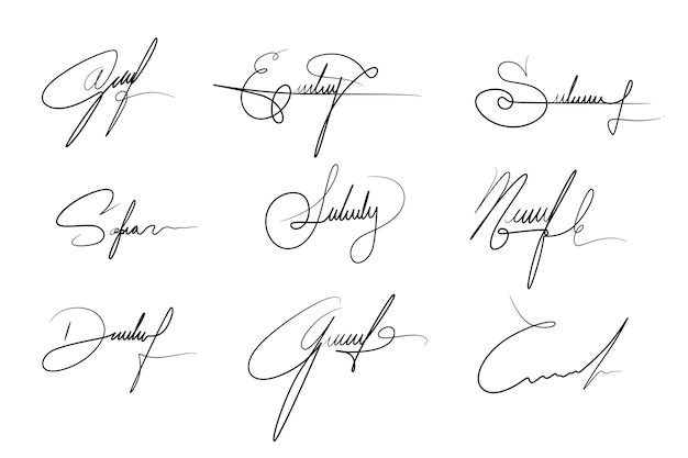 Hand drawn signature element