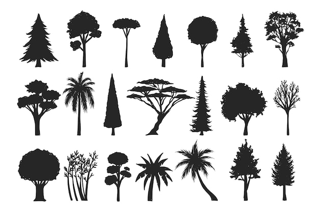 Hand Drawn Silhouette Trees Collection