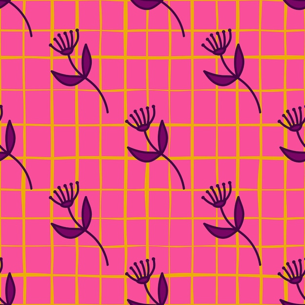 Hand drawn simple cute flower seamless pattern Abstract floral wallpaper