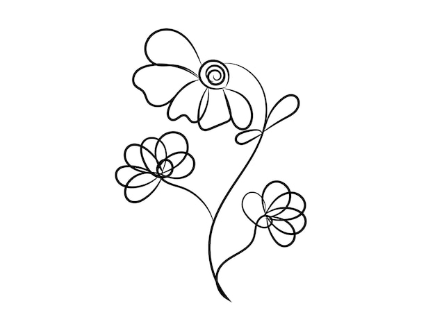 Hand drawn simple flower outline