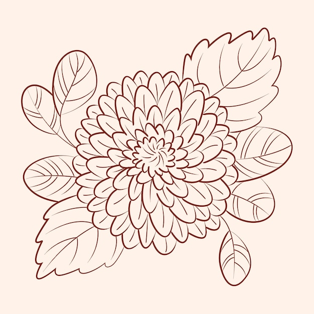 Hand drawn simple flower outline