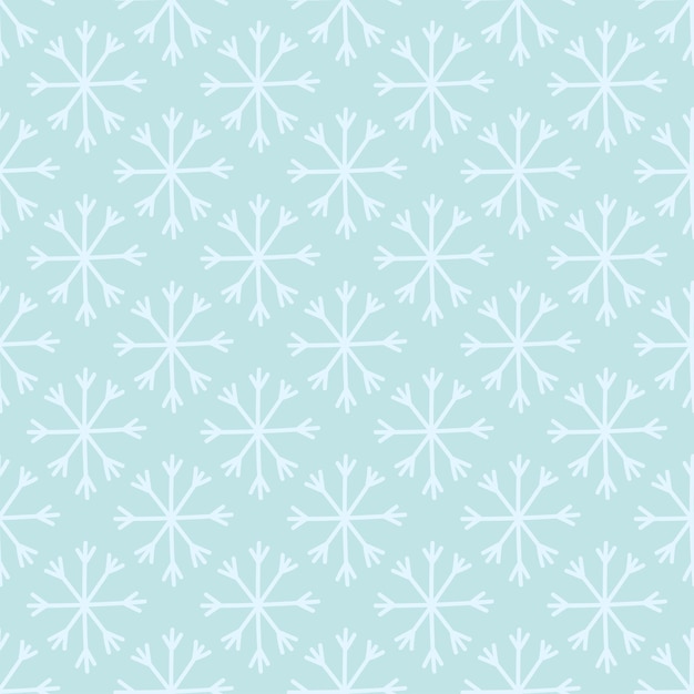 Hand drawn Simple seamless pattern with snowflakes Christmas Vector for wrapping paper fabric print background design