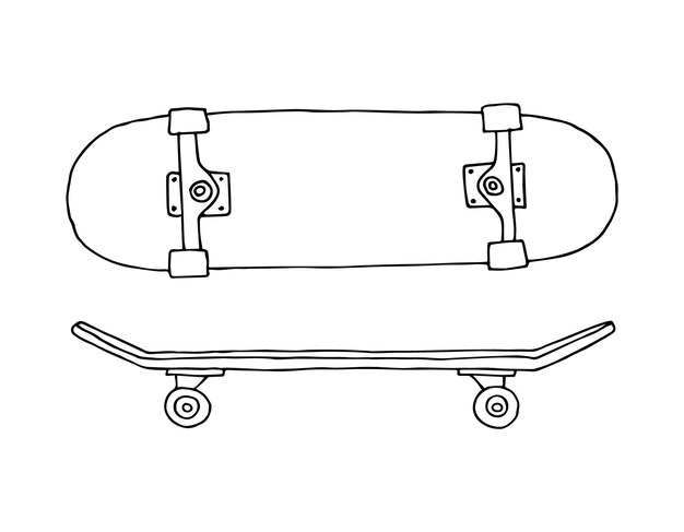 Hand drawn skateboard