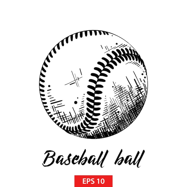 Hand drawn sketch of baseball or softball ball 