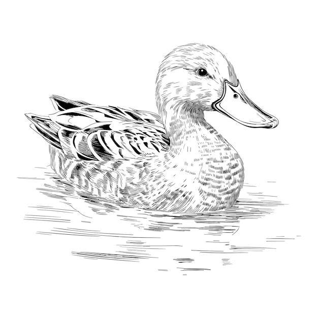 Hand Drawn Sketch Duck Illustration