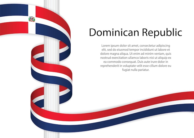 Hand drawn sketch flag of Dominican Republic. doodle style vector icon