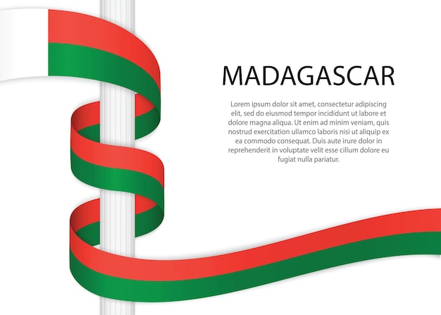 Hand drawn sketch flag of Madagascar. doodle style vector icon