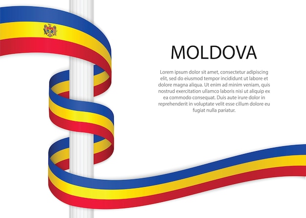 Hand drawn sketch flag of Moldova. doodle style vector icon