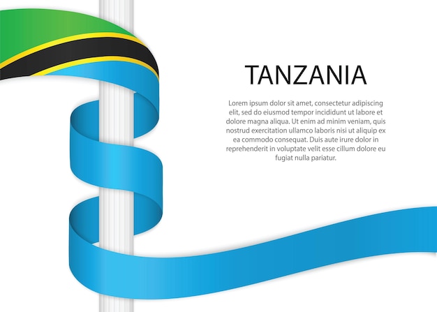 Hand drawn sketch flag of Tanzania. doodle style vector icon