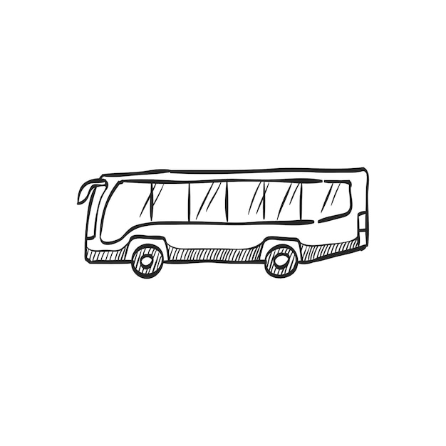 Hand drawn sketch icon bus