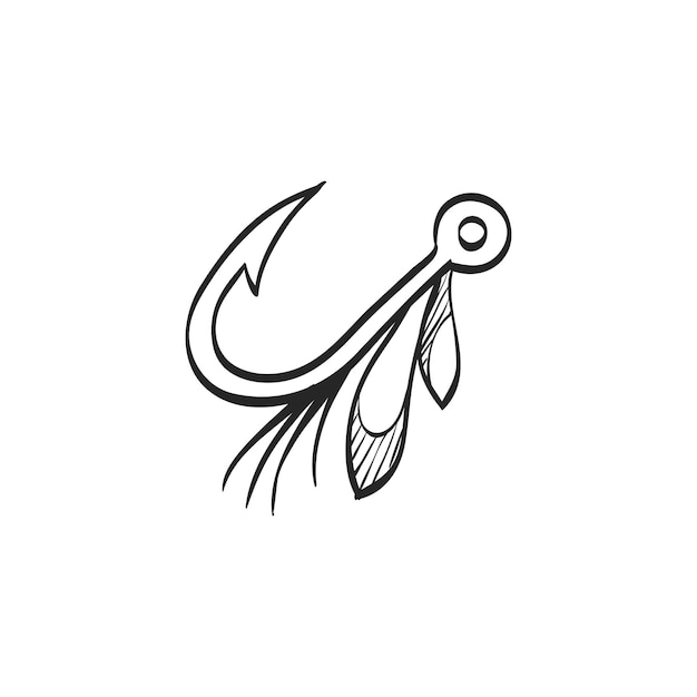 Vector hand drawn sketch icon fishing lure