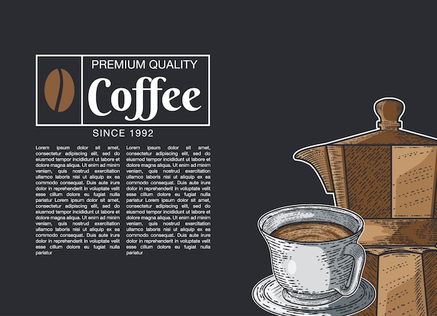 Vector hand drawn sketch illustration coffee for you design