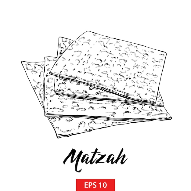 Hand drawn sketch of Jewish Passover matzah