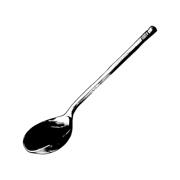 Hand drawn sketch a spoon