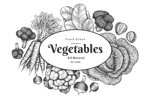 Hand drawn sketch vegetables design