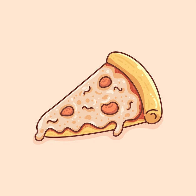 Hand Drawn Slice of Pizza Illustration