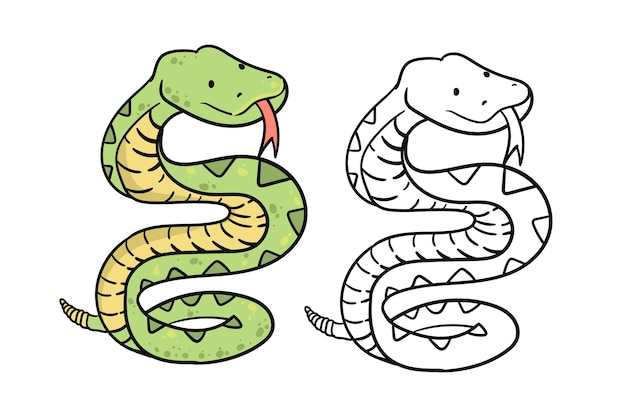 Hand drawn snake outline illustration