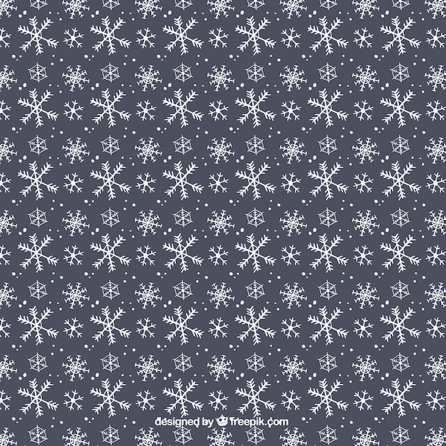 Vector hand drawn snowflakes pattern