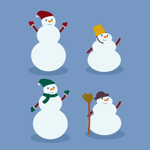 Hand drawn snowman collection