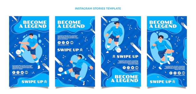 Hand drawn soccer instagram stories template