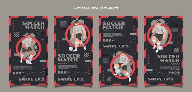 Hand drawn soccer match instagram stories