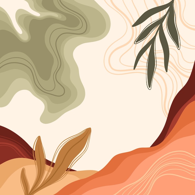 Vector hand drawn soft earth tones illustration