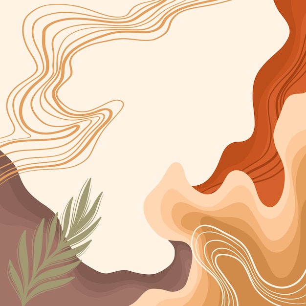 Vector hand drawn soft earth tones illustration