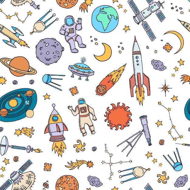   hand drawn space elements or pattern  