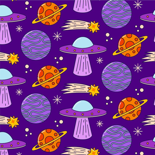 Hand drawn space pattern design