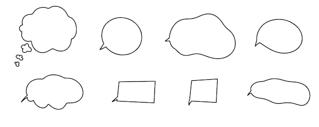 Hand drawn speech bubble. Sketch comic cloud shape. Hand drawn doodle style. Speech bubble chat