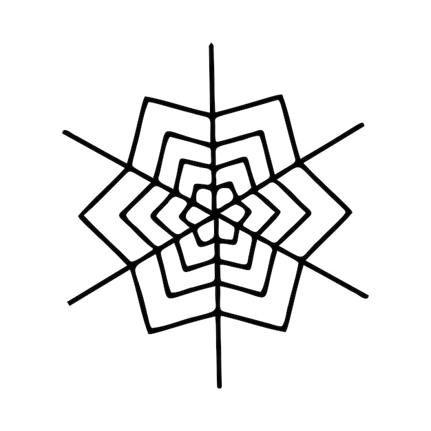 Hand drawn spider web isolated on a white background