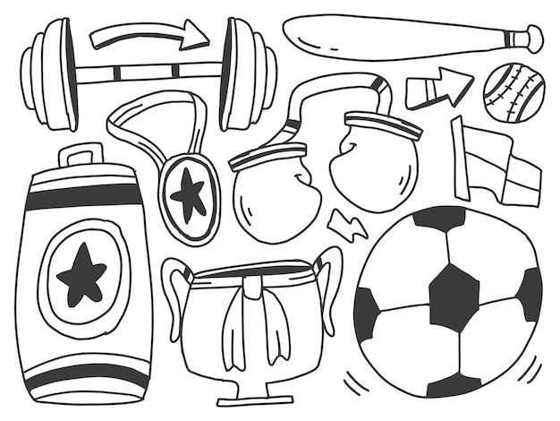 hand drawn sports doodle cartoon design