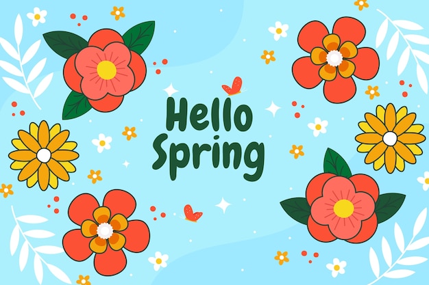 Hand drawn spring background