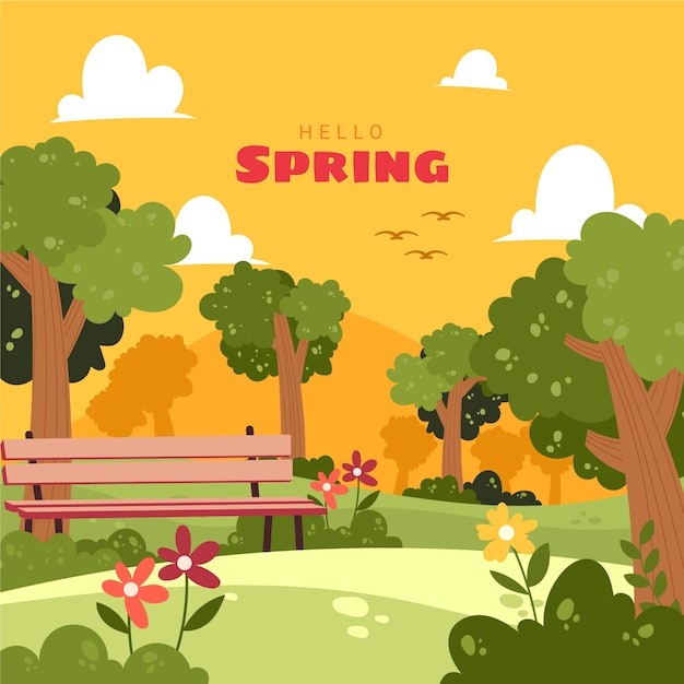 Hand drawn spring illustration