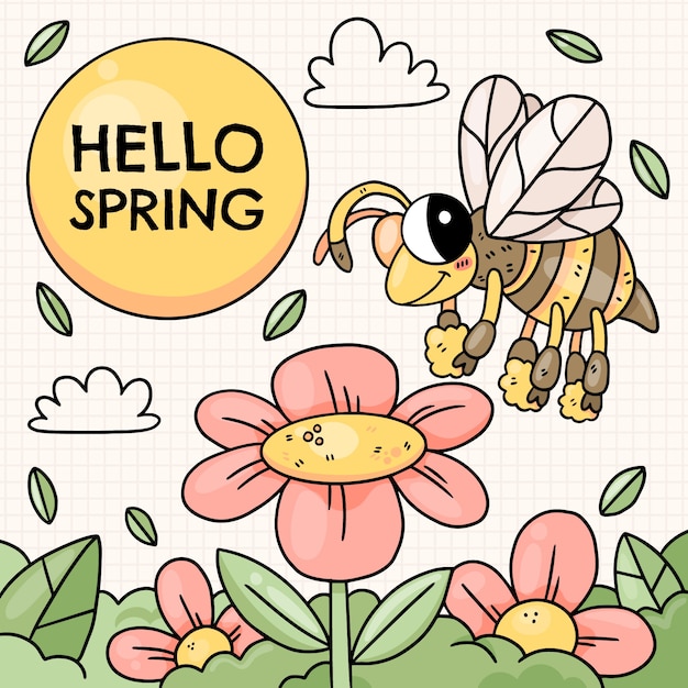 Hand drawn spring illustration