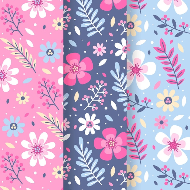 Hand drawn spring pattern collection