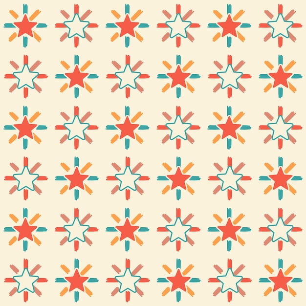 Hand Drawn Stars Seamless Pattern Background