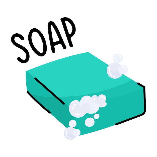 A hand drawn sticker of soap