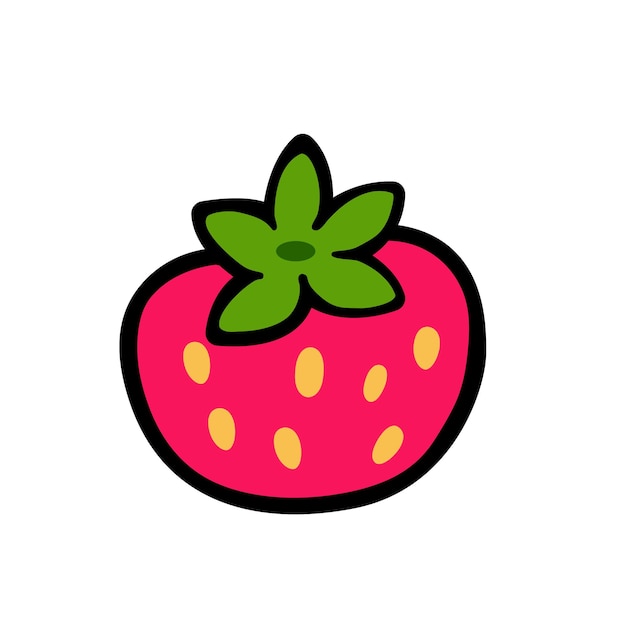 Hand drawn strawberry illustration vector