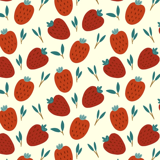 Hand drawn strawberry pattern