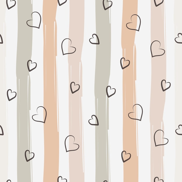 hand drawn striped seamless pattern for background