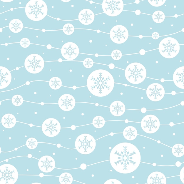 Hand drawn Stripes Seamless pattern with snowflake and dots, Modern texture with wavy garlands