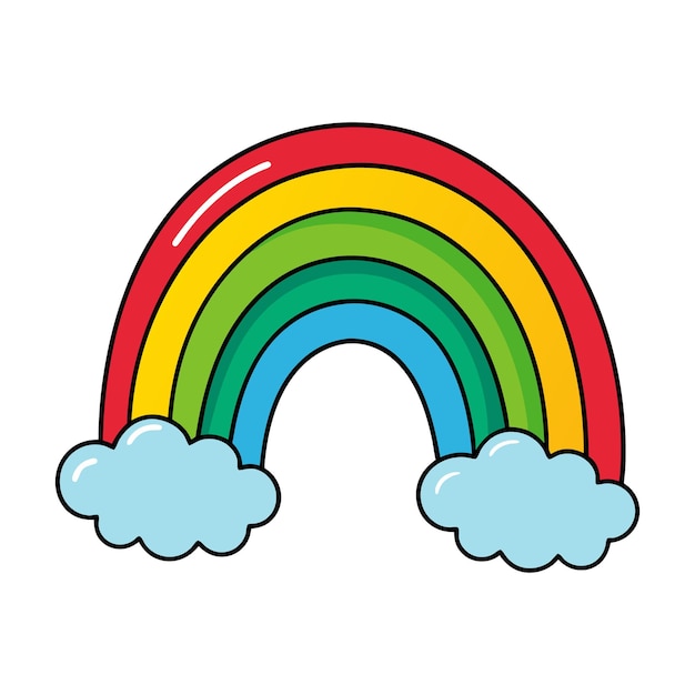 Vector hand drawn style rainbow vector illustration design