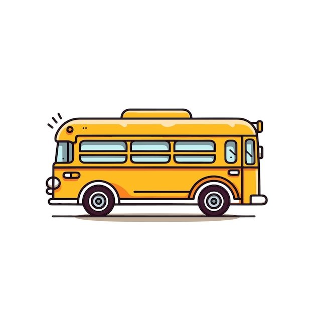 hand drawn style of a school bus Generative Ai